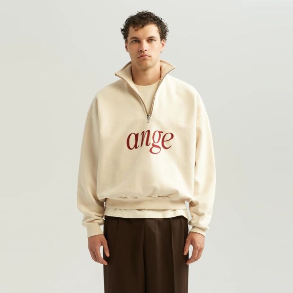 ANGE Projects Zipped Roll Neck Sweater Off White