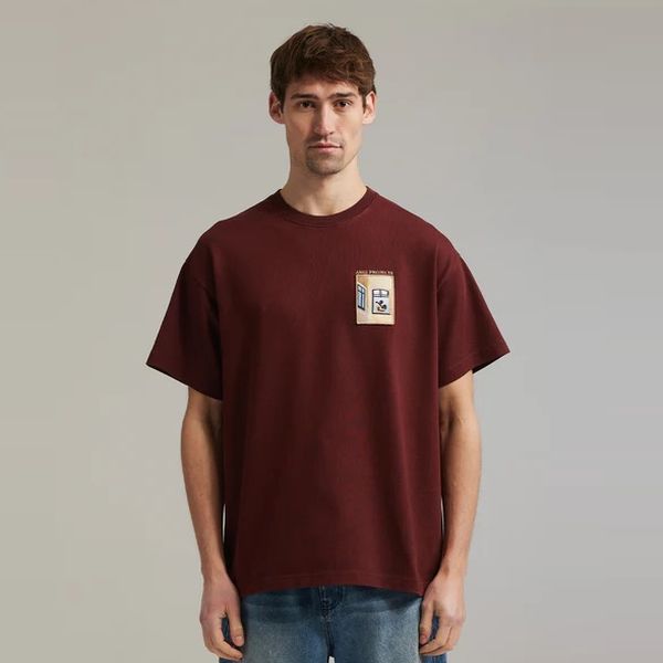 Ange Projects Day Window Patch T-shirt Bordeaux