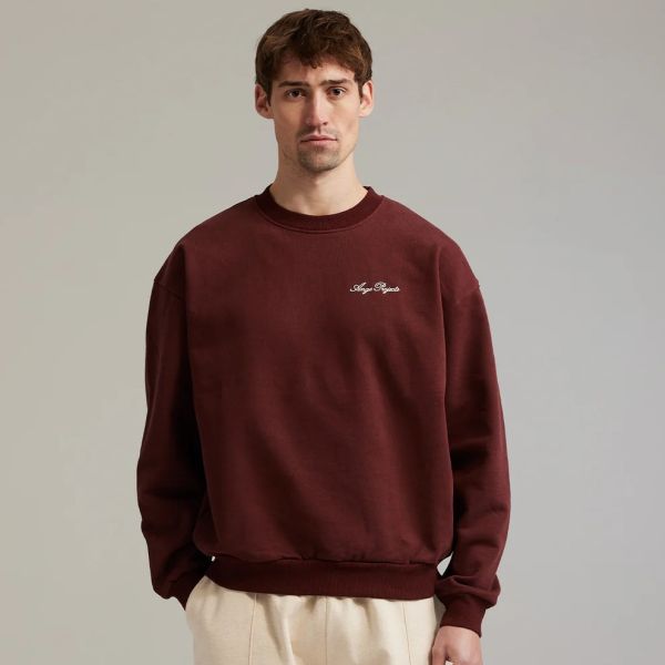 Ange Projects Script Logo Sweater Bordeaux