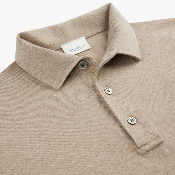 Profuomo Luxury Longsleeve Polo Beige