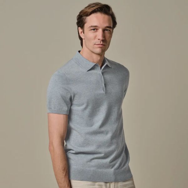 Profuomo Luxury Basic Polo Blauw