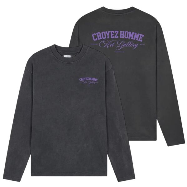 Croyez Art Gallery Longsleeve T-shirt Antraciet