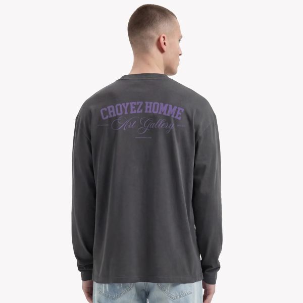 Croyez Art Gallery Longsleeve T-shirt Antraciet