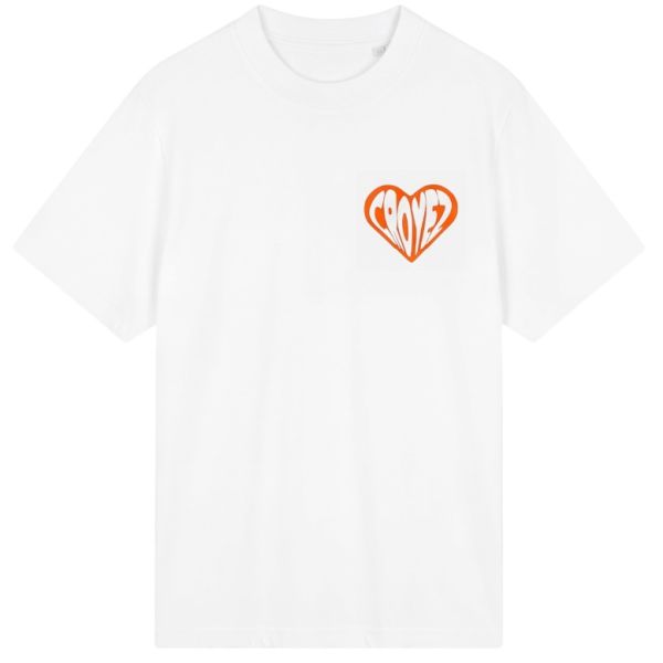 Croyez Puffed Heart T-shirt Wit