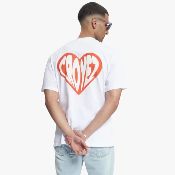Croyez Puffed Heart T-shirt Wit