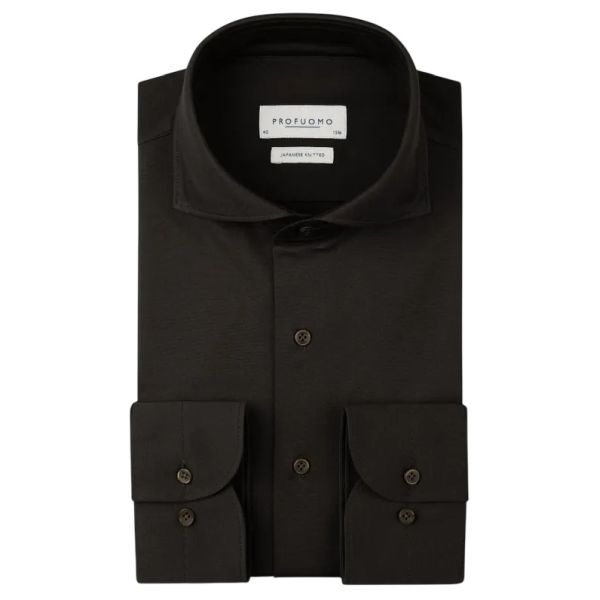 Profuomo Knitted Overhemd Donker Bruin