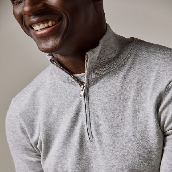 Profuomo Luxury Half Zip Sweater Grijs