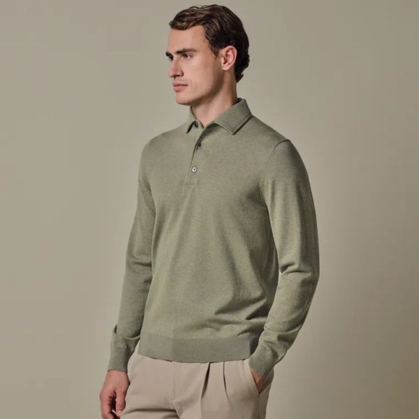 Profuomo Luxury Longsleeve Polo Groen