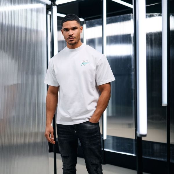 Malelions Oversized Split T-shirt Wit