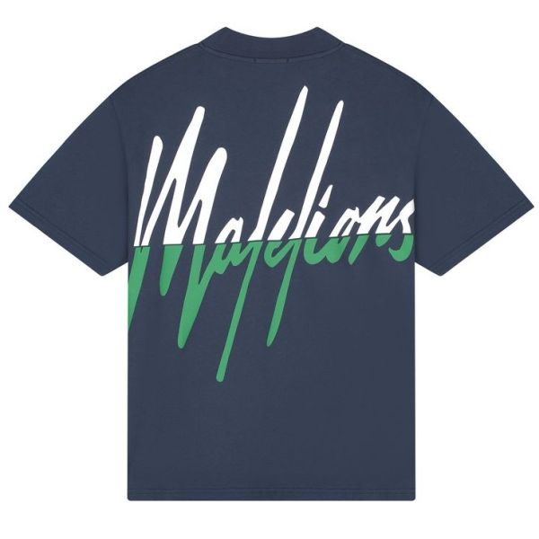 Malelions Oversized Split T-shirt Navy