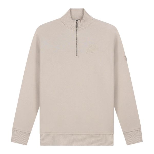 Malelions Turtle Half Zip Sweater Beige