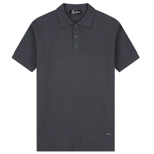 Malelions Bouclé Polo Antraciet