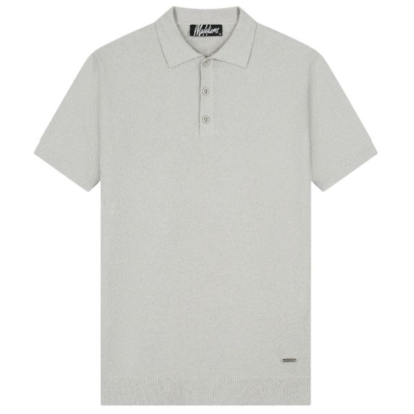 Malelions Bouclé Polo Grijs