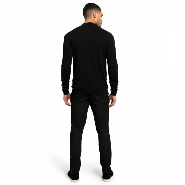 Malelions Knitted Quarter Zip Sweater Zwart