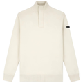 Malelions Knitted Quarter Zip Sweater Beige