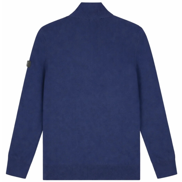 Malelions Knitted Quarter Zip Sweater Navy