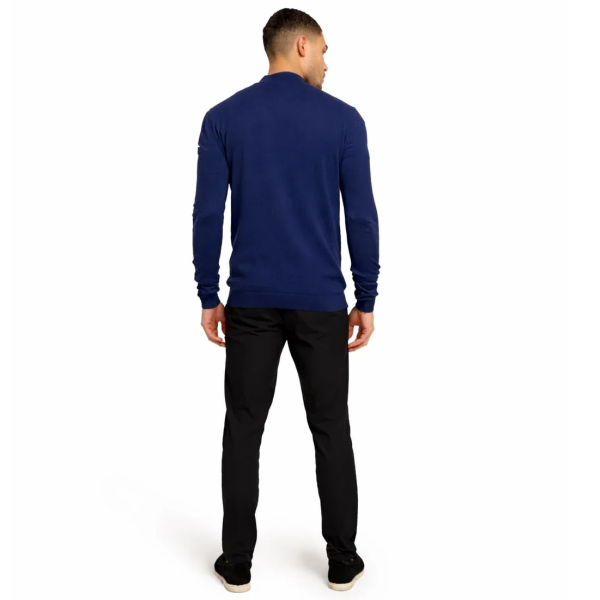 Malelions Knitted Quarter Zip Sweater Navy
