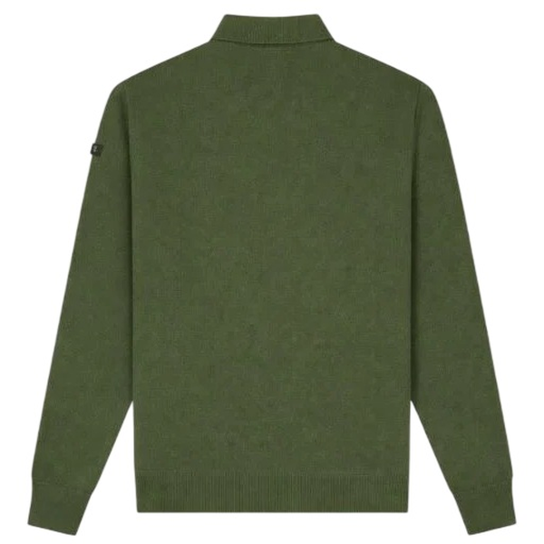 Malelions Knitted Zip Vest Donker Groen