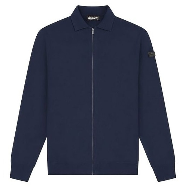 Malelions Knitted Zip Vest Navy
