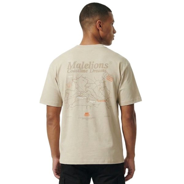 Malelions Men Coastline T-Shirt Light Taupe