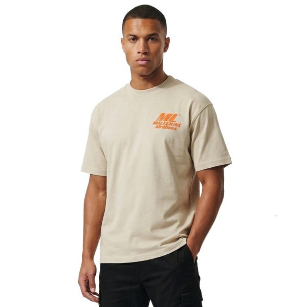 Malelions Men Coastline T-Shirt Light Taupe