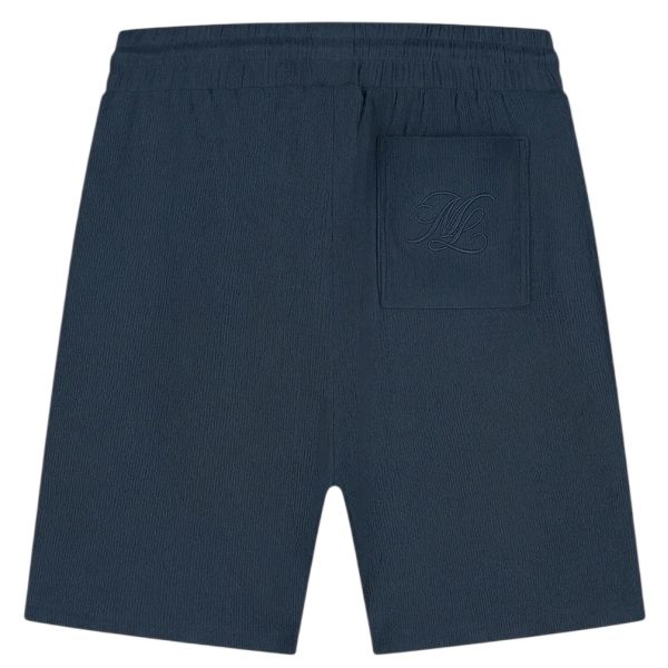 Malelions Emblem Seersucker Korte Broek Navy