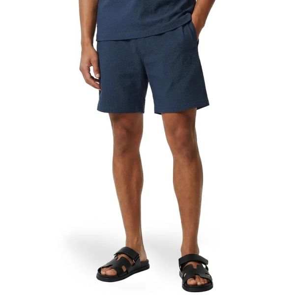 Malelions Emblem Seersucker Korte Broek Navy