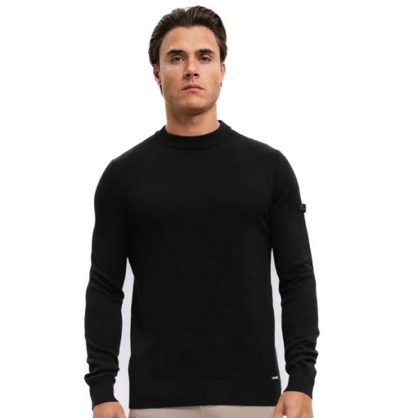 Malelions Men Knitted Crewneck Zwart