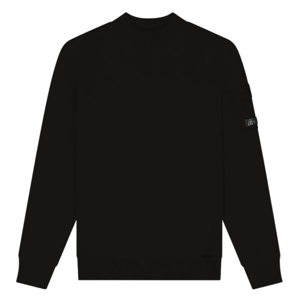 Malelions Knitted Pocket Mockneck Sweater Zwart