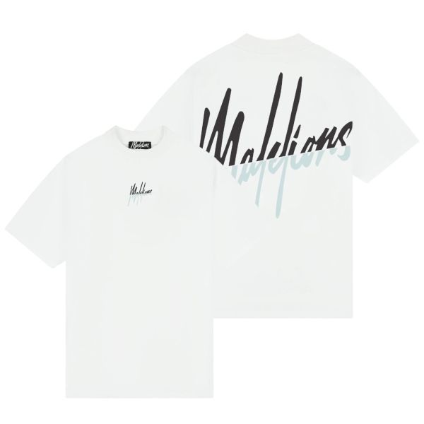 Malelions Oversized Split T-shirt Wit
