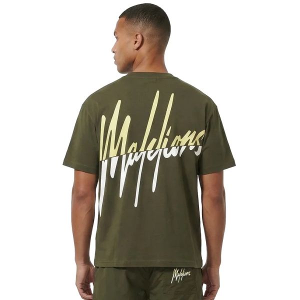 Malelions Oversized Split T-shirt Groen