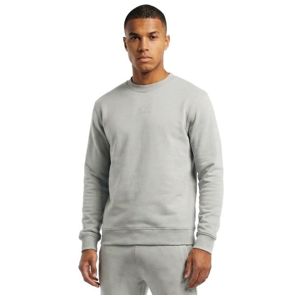 Malelions Men Striped Signature Sweater Pearl Grey