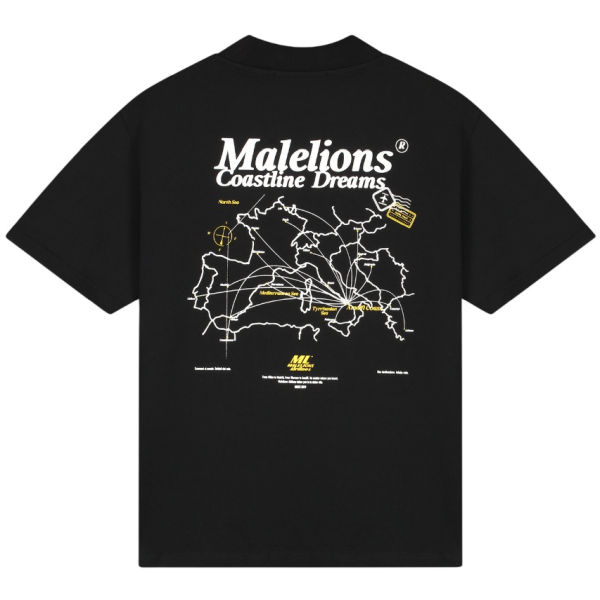 Malelions Men Coastline T-shirt Zwart