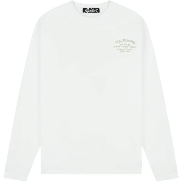 Malelions Permanent Vacation Longsleeve T-shirt Wit