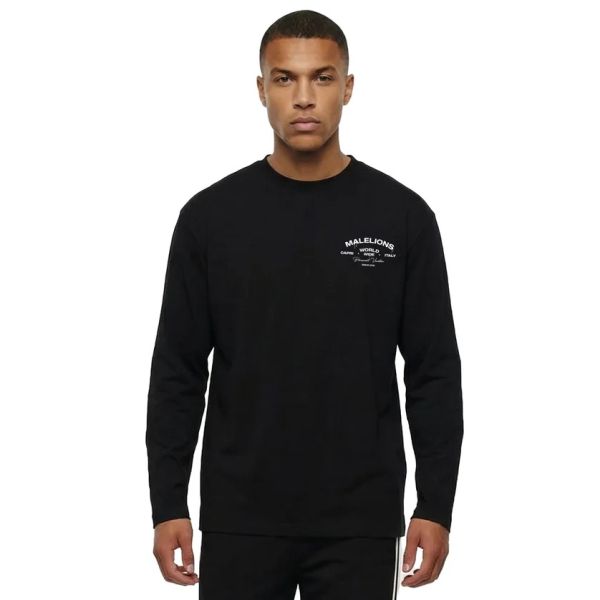 Malelions Permanent Vacation Longsleeve T-shirt Zwart