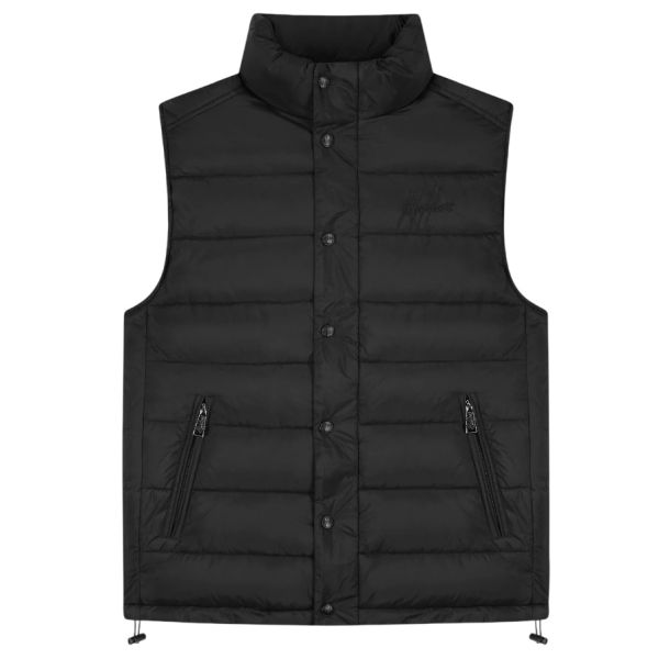 Malelions Placket Padded Bodywarmer Zwart