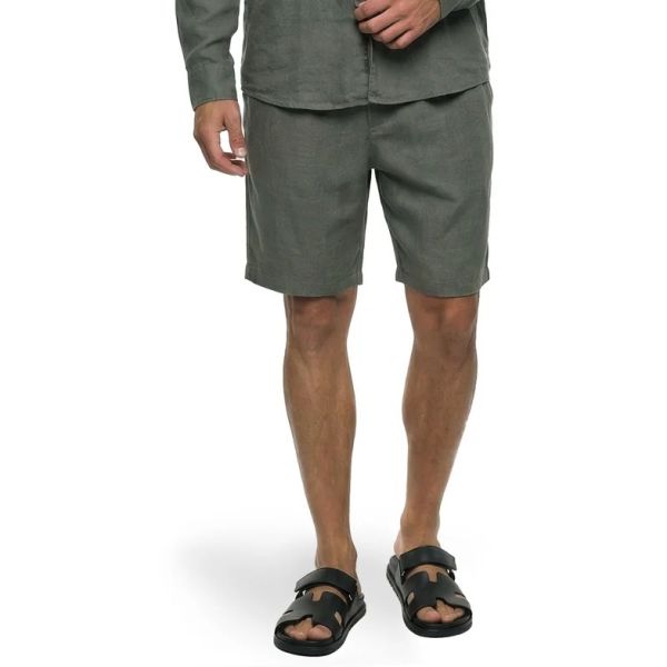 Malelions Premium Linen Korte Broek Donker Groen