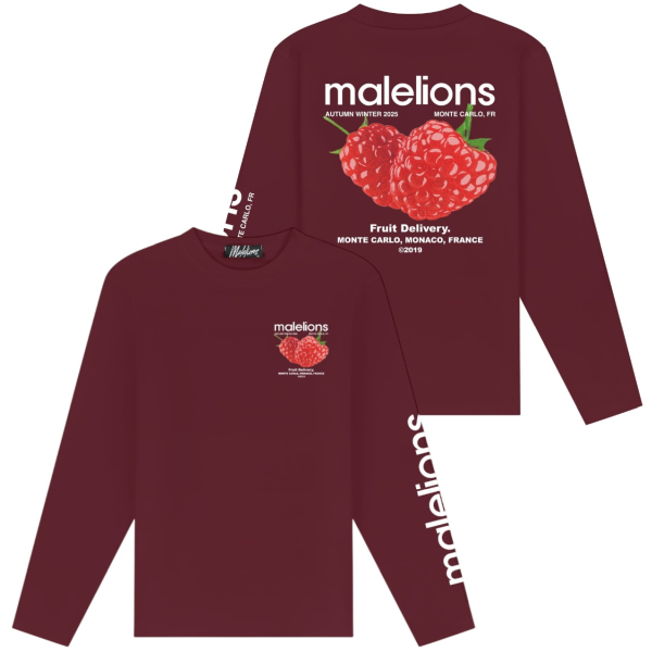 Malelions Raspberry Longsleeve T-shirt Bordeaux
