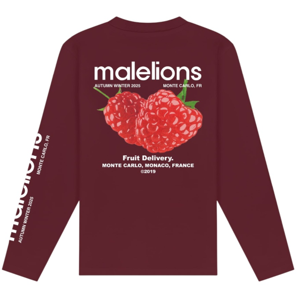 Malelions Raspberry Longsleeve T-shirt Bordeaux