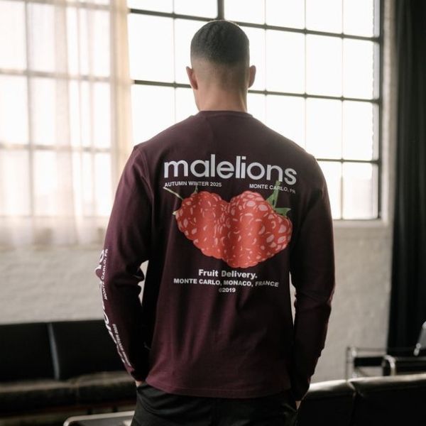 Malelions Raspberry Longsleeve T-shirt Bordeaux