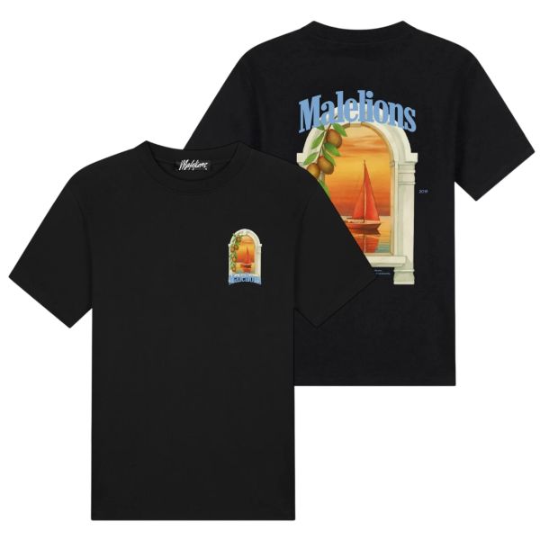 Malelions Yacht Window T-shirt Zwart