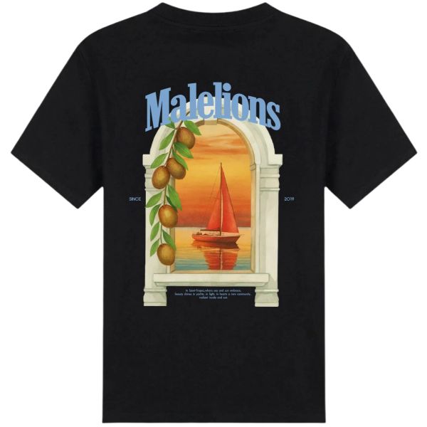 Malelions Yacht Window T-shirt Zwart