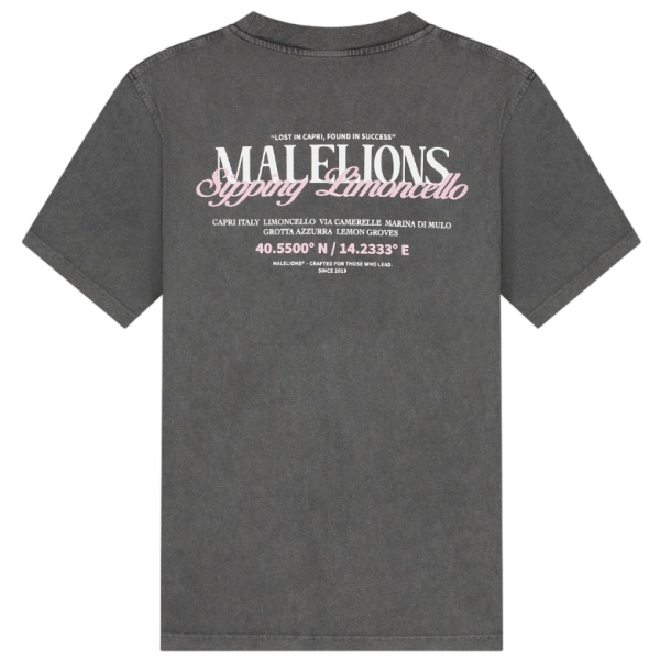 Malelions Sipping Limoncello T-shirt Antraciet