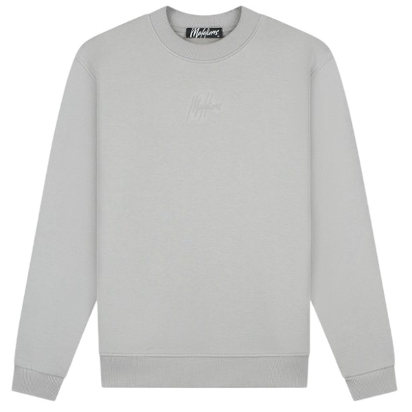 Malelions Striped Signature Sweater Grijs