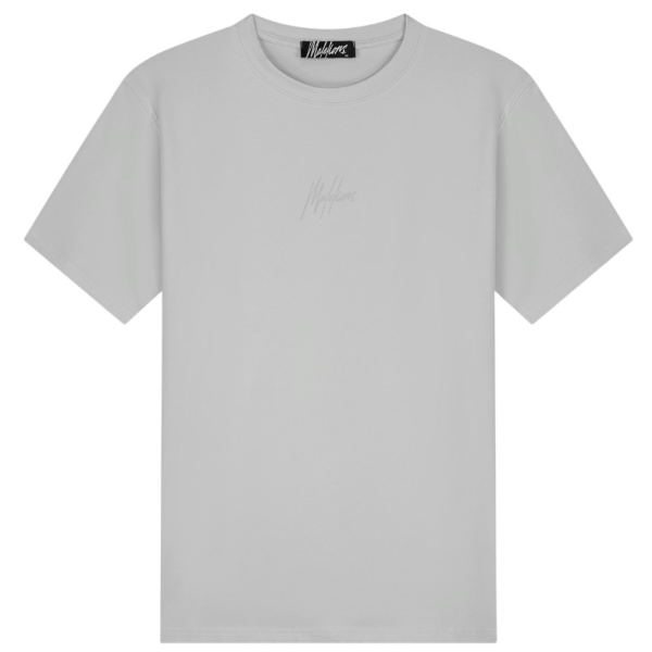 Malelions Striped Signature T-shirt Grijs