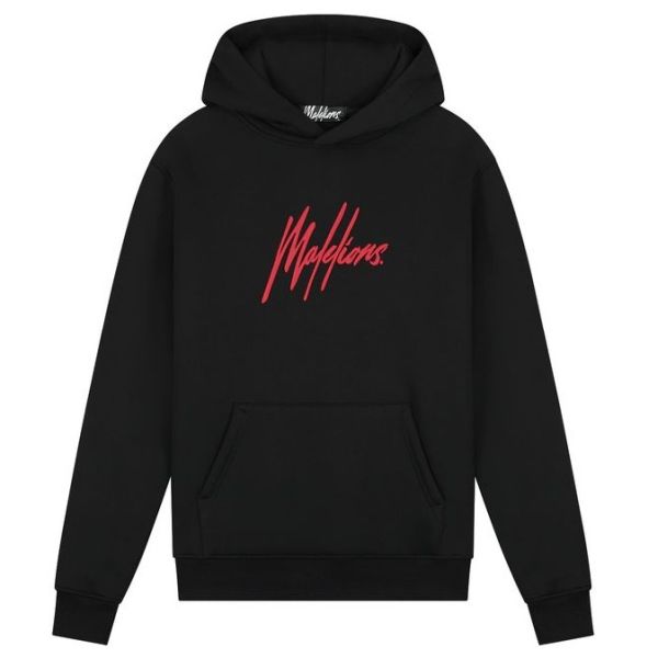 Malelions_Men_Essentials_Hoodie_Black_Red_Front