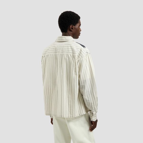 Olaf Brushstroke Logo Stripe Overhemd Off White