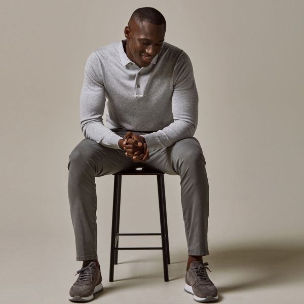 Profuomo Luxury Longsleeve Polo Grijs
