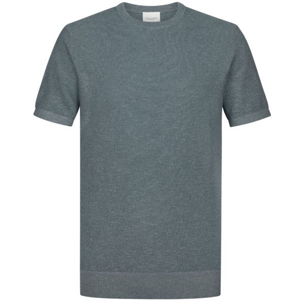 Profuomo Cotton Linen T-shirt Blauw