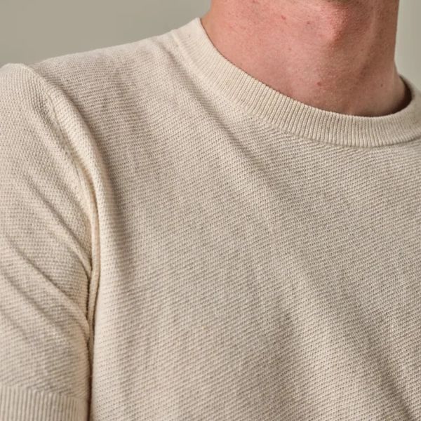 Profuomo Cotton Linen T-shirt Off White